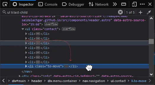 Drag and drop nodes in the DOM